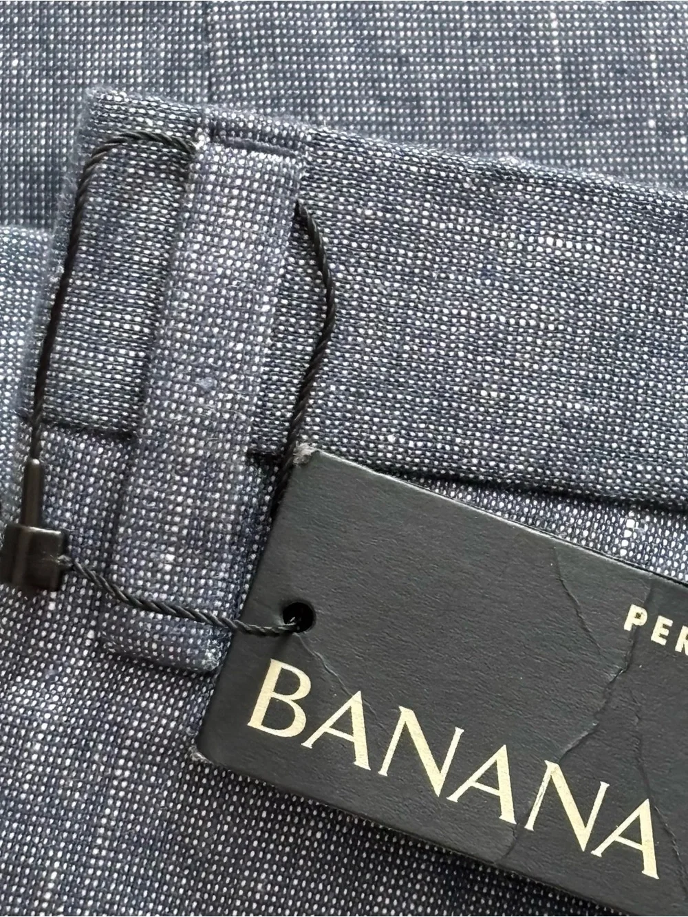 Banana Republic Men’s Blue Performance Linen Blend Pants Basket Weave Blue 34x30